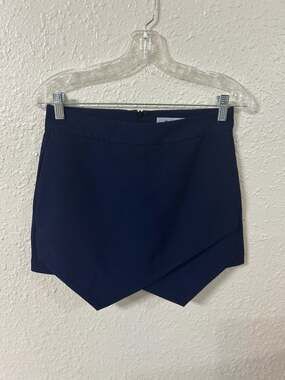 Milly Navy Blue Asymmetrical Wrap Skort Size 2